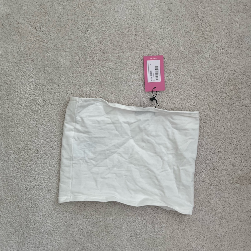 Nwt Edikted basic strapless top white - Picture 3 of 5